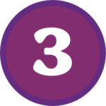 The number 3 in a purple circle