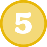 The number 5 in a yellow circle