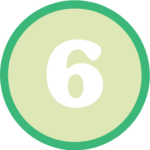 The number 6 in a green circle